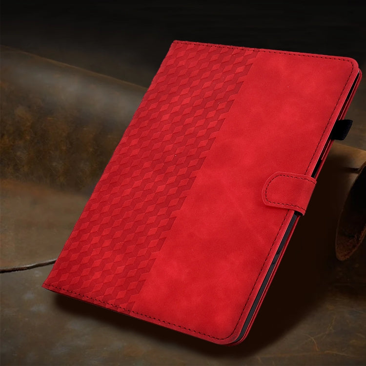 For iPad 9.7 2017 / 2018 / Air / Air 2 Rhombus Embossed Leather Smart Tablet Case(Red) by bashfashion