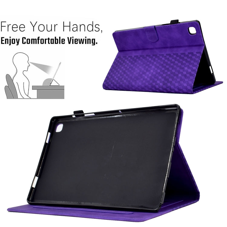 For Samsung Galaxy Tab A 10.1 T510 / T515 2019 Rhombus Embossed Leather Tablet Case(Purple) by bashfashion