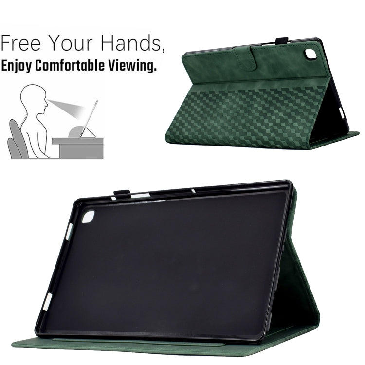 For Samsung Galaxy Tab A 10.1 T510 / T515 2019 Rhombus Embossed Leather Tablet Case(Green) by bashfashion
