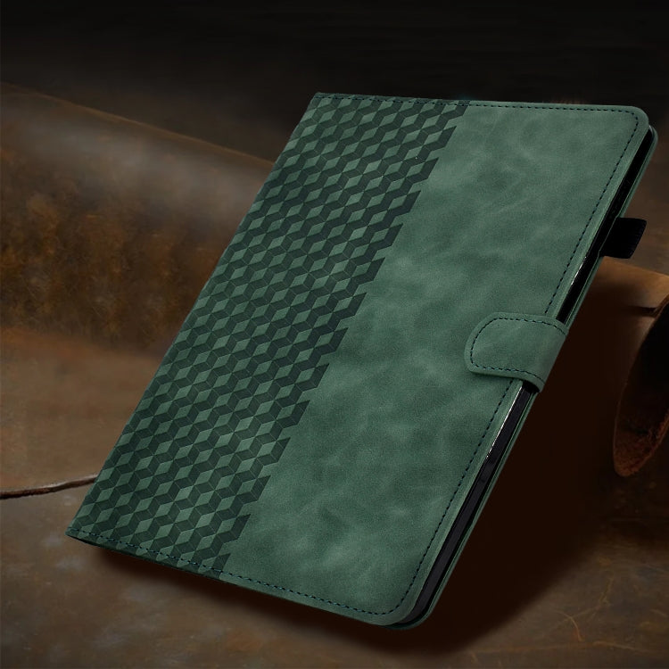 For Samsung Galaxy Tab A 10.1 T510 / T515 2019 Rhombus Embossed Leather Tablet Case(Green) by bashfashion