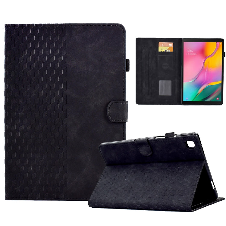 For Samsung Galaxy Tab A 10.1 T510 / T515 2019 Rhombus Embossed Leather Tablet Case(Black) by bashfashion