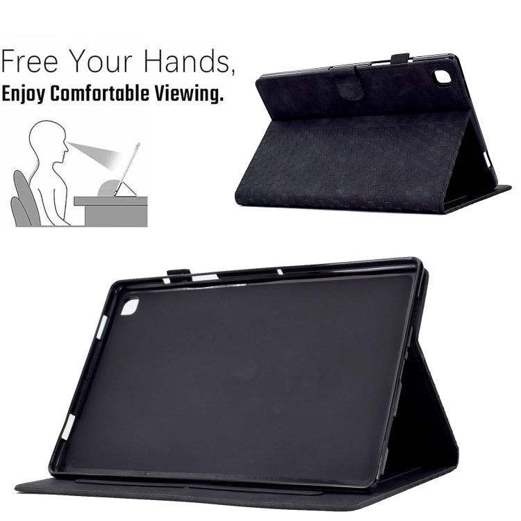 For Samsung Galaxy Tab A 10.1 T510 / T515 2019 Rhombus Embossed Leather Tablet Case(Black) by bashfashion