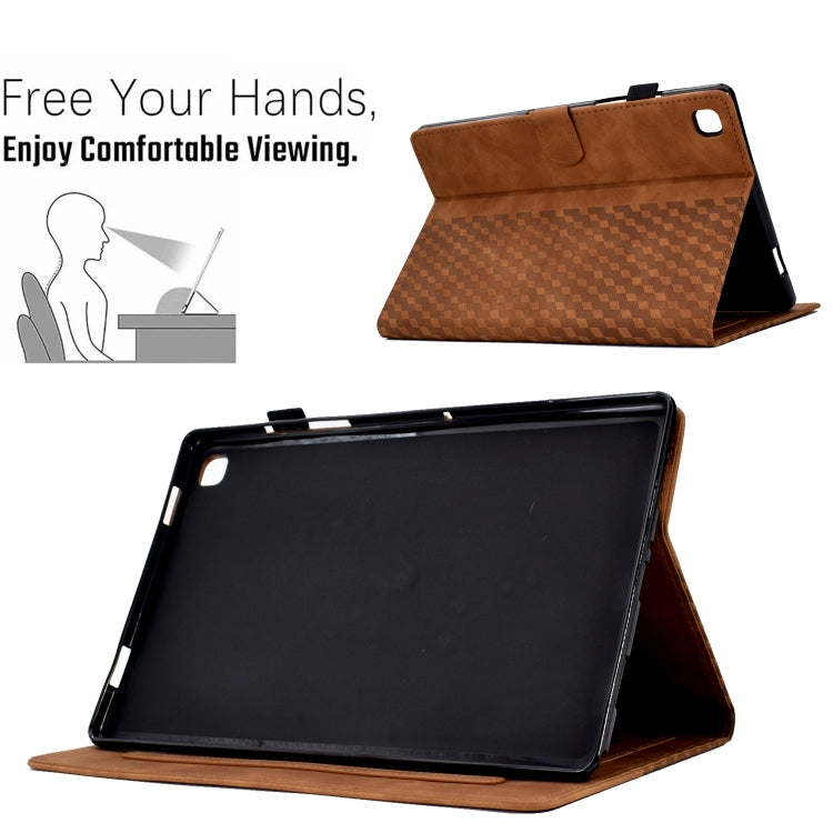 For Samsung Galaxy Tab A 10.1 T510 / T515 2019 Rhombus Embossed Leather Tablet Case(Brown) by bashfashion