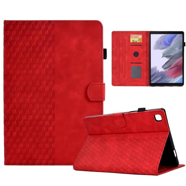 For Samsung Galaxy Tab A7 Lite T220 / T225 Rhombus Embossed Leather Tablet Case(Red) by bashfashion