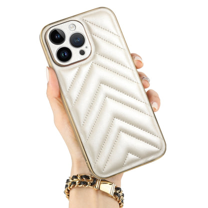 For iPhone 13 Suteni Plating Leather Soft TPU Phone Case(White) by Suteni