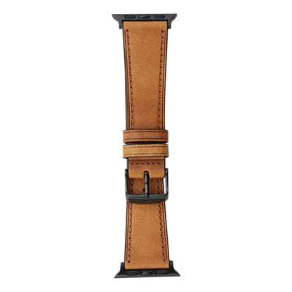Crazy Horse Genuine Leather Watch Band For Apple Watch Series 9&8&7 41mm / SE 3&SE 2&6&SE&5&4 40mm / 3&2&1 38mm(Brown) by bashfashion