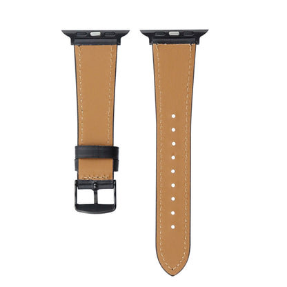 Crazy Horse Genuine Leather Watch Band For Apple Watch Series 9&8&7 41mm / SE 3&SE 2&6&SE&5&4 40mm / 3&2&1 38mm(Olive Green) by bashfashion