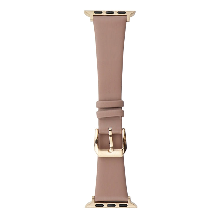 Silk Leather Watch Band For Apple Watch Series 9&8&7 41mm / SE 3&SE 2&6&SE&5&4 40mm / 3&2&1 38mm(Lotus Pink) by bashfashion