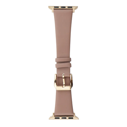 Silk Leather Watch Band For Apple Watch Series 9&8&7 41mm / SE 3&SE 2&6&SE&5&4 40mm / 3&2&1 38mm(Lotus Pink) by bashfashion