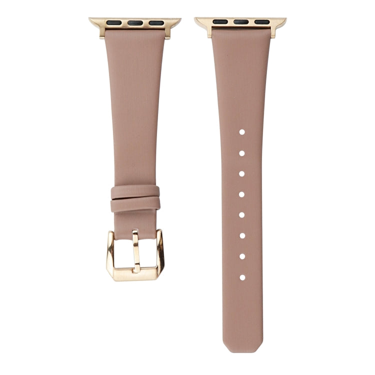 Silk Leather Watch Band For Apple Watch Series 9&8&7 41mm / SE 3&SE 2&6&SE&5&4 40mm / 3&2&1 38mm(Lotus Pink) by bashfashion