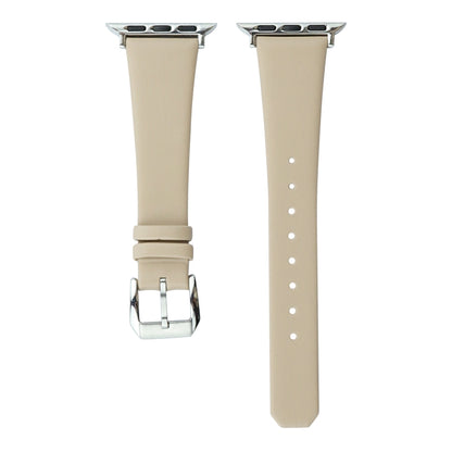 Silk Leather Watch Band For Apple Watch Series 9&8&7 41mm / SE 3&SE 2&6&SE&5&4 40mm / 3&2&1 38mm(Apricot) by bashfashion