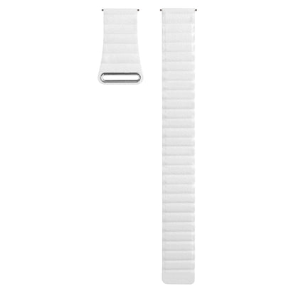 For Garmin Forerunner 255S / Venu 2S 18mm Universal Magnetic Loop Leather Watch Band(White) by bashfashion