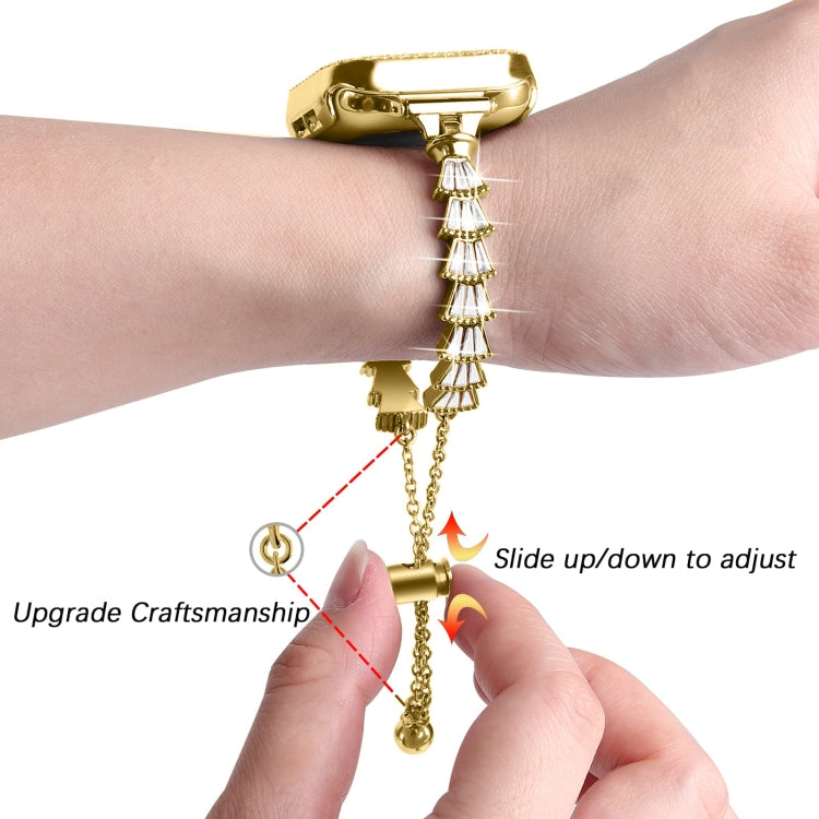 Full Diamond Crown Metal Watch Band For Apple Watch Series 8&7 45mm / SE 2&6&SE&5&4 44mm / 3&2&1 42mm(Gold) by bashfashion