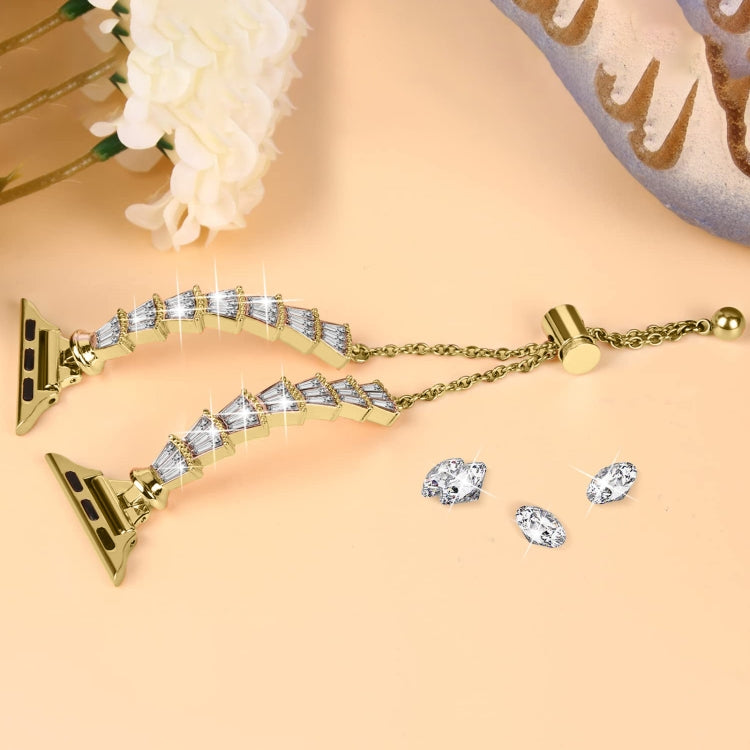 Full Diamond Crown Metal Watch Band For Apple Watch Series 8&7 45mm / SE 2&6&SE&5&4 44mm / 3&2&1 42mm(Gold) by bashfashion