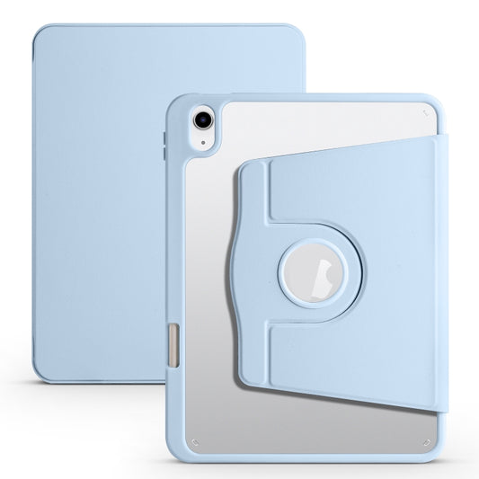 For iPad 2025 / 2022 Acrylic 360 Degree Rotation Holder Tablet Leather Case(Ice Blue) by bashfashion