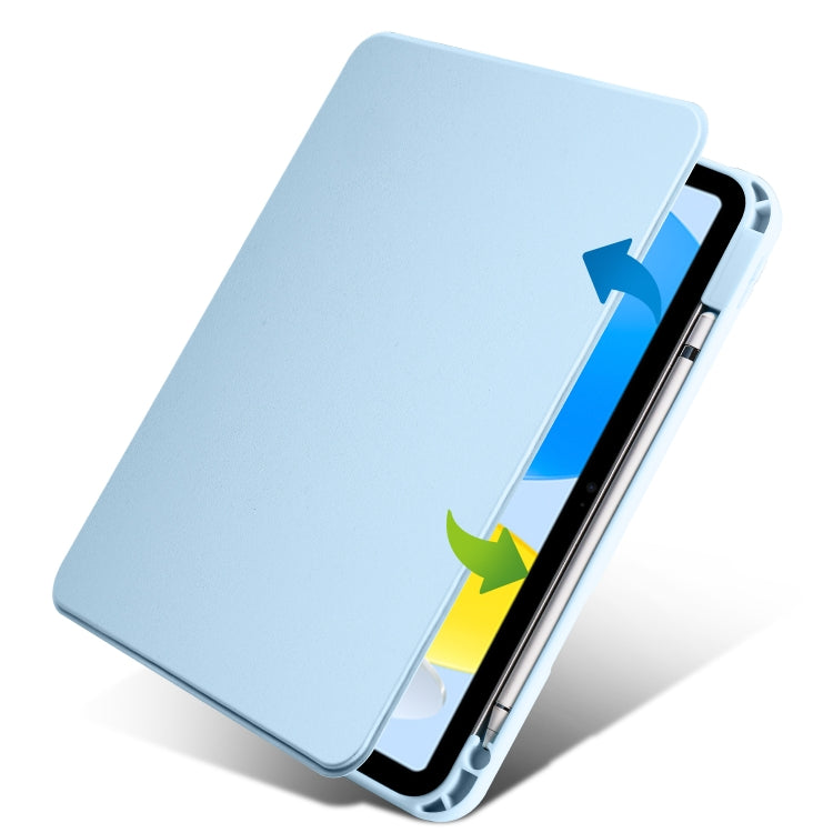 For iPad 2025 / 2022 Acrylic 360 Degree Rotation Holder Tablet Leather Case(Ice Blue) by bashfashion