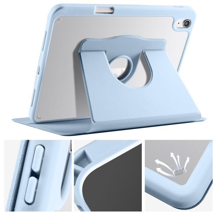 For iPad 2025 / 2022 Acrylic 360 Degree Rotation Holder Tablet Leather Case(Ice Blue) by bashfashion
