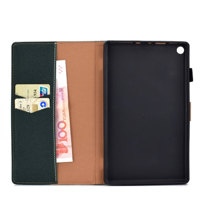 For Kindle Fire HD8 2016 / 2017 Solid Color Tablet PC Universal Magnetic Horizontal Flip Leather Case with Card Slots & Holder(Green) by bashfashion