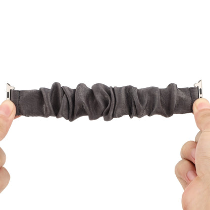 For Apple Watch Series 7 41mm / 6 & SE & 5 & 4 40mm / 3 & 2 & 1 38mm Cloth + Stainless Steel Hair Ring Watch Band(Grey) by bashfashion