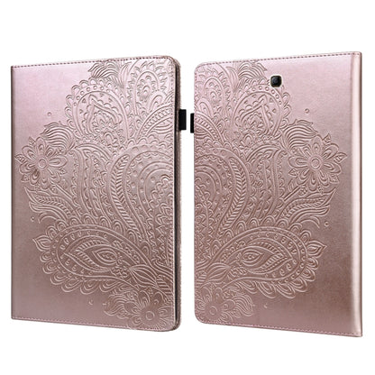 For Samsung Galaxy Tab A 9.7 T550 / T555 Peacock Embossed Pattern Leather Tablet Case(Rose Gold) by bashfashion