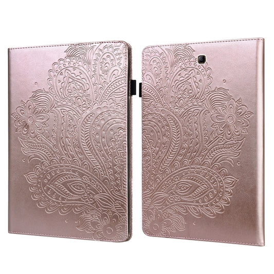 For Samsung Galaxy Tab A 9.7 T550 / T555 Peacock Embossed Pattern Leather Tablet Case(Rose Gold) by bashfashion