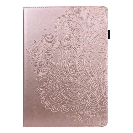 For Samsung Galaxy Tab A 9.7 T550 / T555 Peacock Embossed Pattern Leather Tablet Case(Rose Gold) by bashfashion