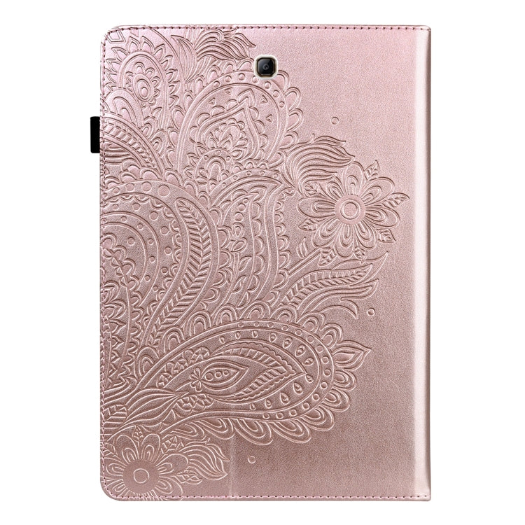 For Samsung Galaxy Tab A 9.7 T550 / T555 Peacock Embossed Pattern Leather Tablet Case(Rose Gold) by bashfashion