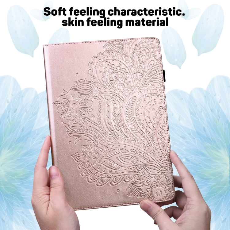For Samsung Galaxy Tab A 9.7 T550 / T555 Peacock Embossed Pattern Leather Tablet Case(Rose Gold) by bashfashion