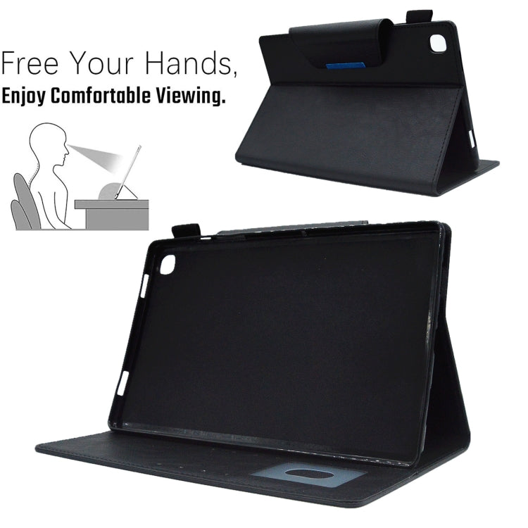 For Samsung Galaxy Tab A7 10.4 2022/2020 Suede Cross Texture Magnetic Clasp Leather Tablet Case(Black) by bashfashion