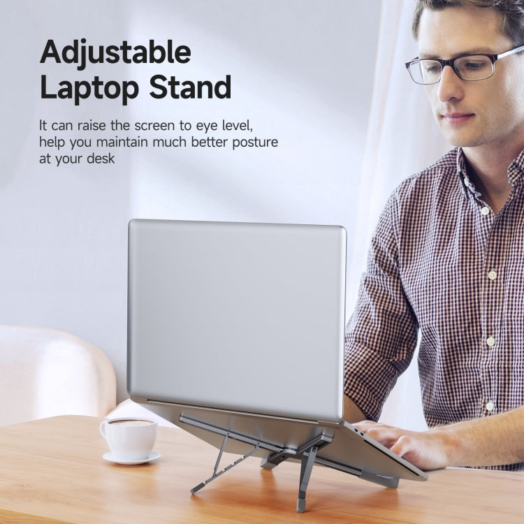 DUX DUCIS Foldable X-shaped Aluminum Laptop Stand(Lead Color) by DUX DUCIS