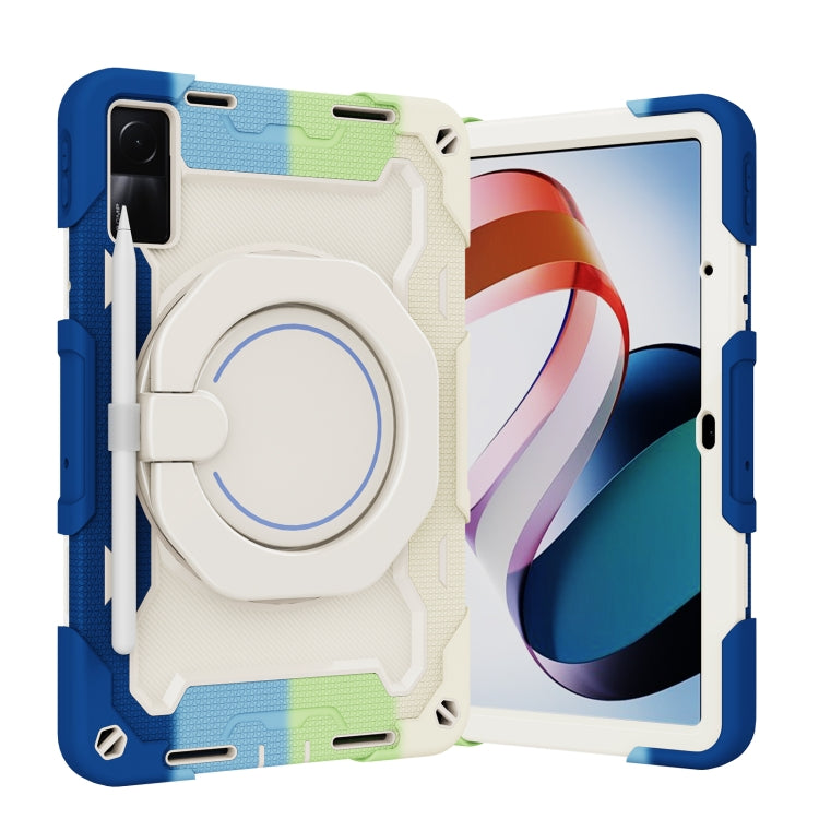 For Xiaomi Redmi Pad Armor Contrast Color Silicone + PC Tablet Case(Colorful Blue) by bashfashion