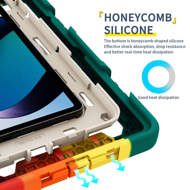 For Xiaomi Redmi Pad Armor Contrast Color Silicone + PC Tablet Case(Colorful Blue) by bashfashion