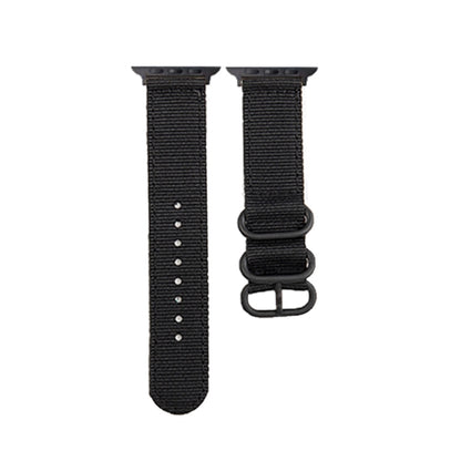 Black Buckle Canvas Watch Band For Apple Watch Series 9&8&7 41mm / SE 3&SE 2&6&SE&5&4 40mm / 3&2&1 38mm(Black) by bashfashion