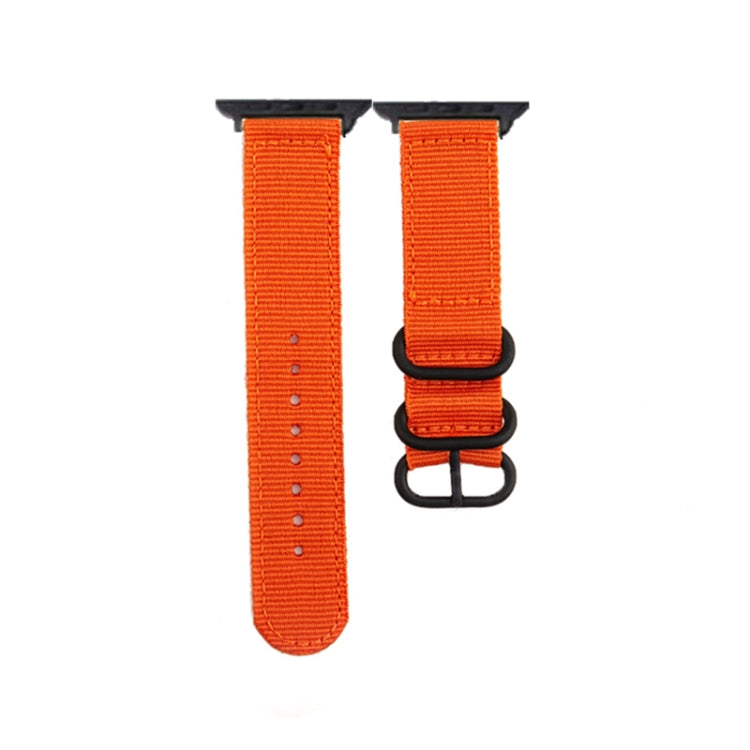 Black Buckle Canvas Watch Band For Apple Watch Ultra 49mm&Watch Ultra 2 49mm / Series 9&8&7 45mm / SE 3&SE 2&6&SE&5&4 44mm / 3&2&1 42mm(Orange) by bashfashion