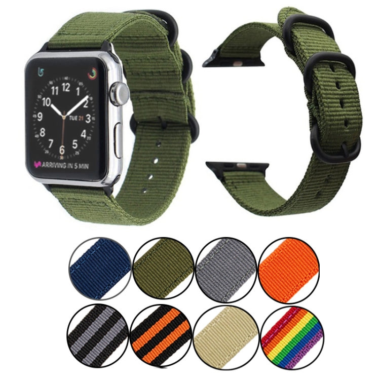 Black Buckle Canvas Watch Band For Apple Watch Ultra 49mm&Watch Ultra 2 49mm / Series 9&8&7 45mm / SE 3&SE 2&6&SE&5&4 44mm / 3&2&1 42mm(Khaki) by bashfashion