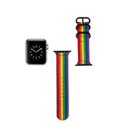 Black Buckle Canvas Watch Band For Apple Watch Ultra 49mm&Watch Ultra 2 49mm / Series 9&8&7 45mm / SE 3&SE 2&6&SE&5&4 44mm / 3&2&1 42mm(Khaki) by bashfashion