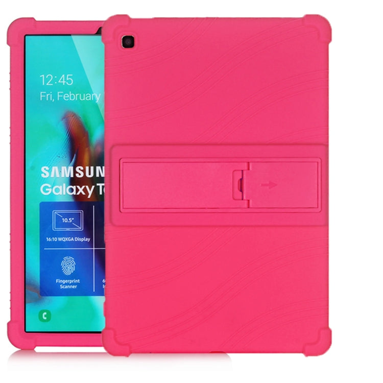 For Galaxy Tab S5e T720 Tablet PC Silicone Protective Case with Invisible Bracket(Rose Red) by bashfashion