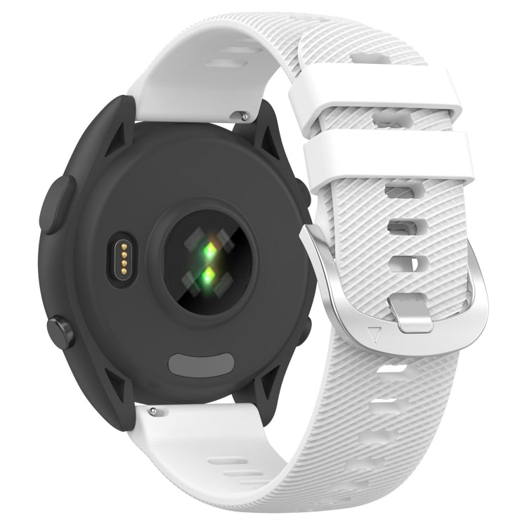 For Garmin Forerunner 265S 18mm Solid Color Silicone Watch Band(White) by bashfashion