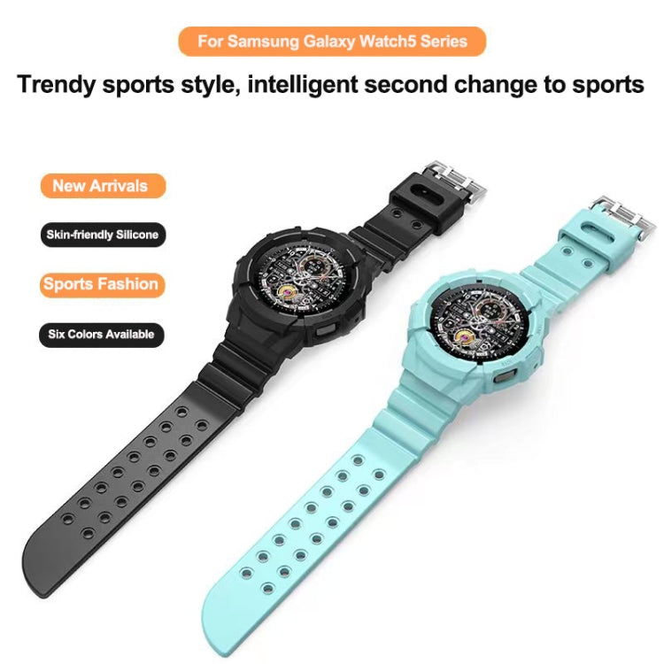 For Samsung Galaxy Watch5 44mm Silicone Sport Solid Color Watch Band(Green) by bashfashion