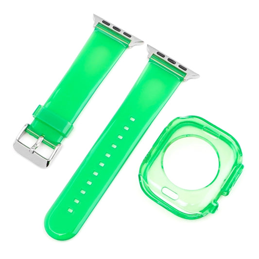 For Apple Watch Ultra 3 / 2 / 1 49mm Glacier Jelly Clear TPU Case Watch Band(Emerald Green) by bashfashion