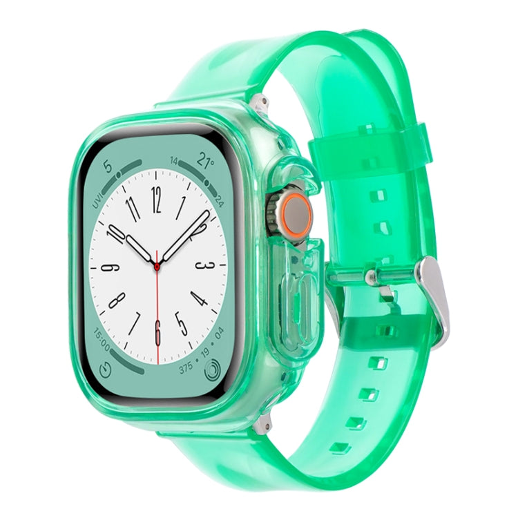 For Apple Watch Ultra 3 / 2 / 1 49mm Glacier Jelly Clear TPU Case Watch Band(Blue Green) by bashfashion