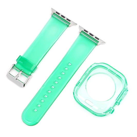 For Apple Watch Ultra 3 / 2 / 1 49mm Glacier Jelly Clear TPU Case Watch Band(Blue Green) by bashfashion
