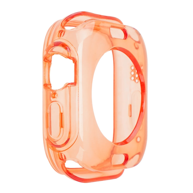 For Apple Watch Ultra 3 / 2 / 1 49mm Glacier Jelly Clear TPU Case Watch Band(Orange) by bashfashion
