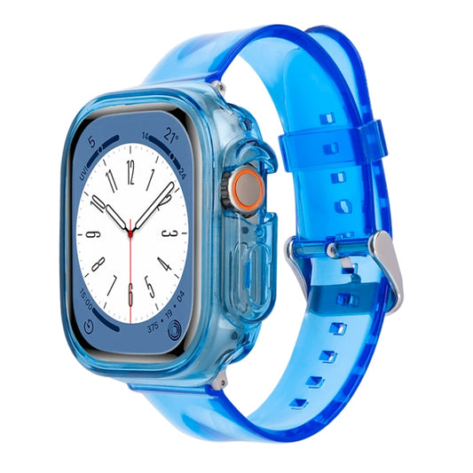 For Apple Watch Ultra 3 / 2 / 1 49mm Glacier Jelly Clear TPU Case Watch Band(Blue) by bashfashion