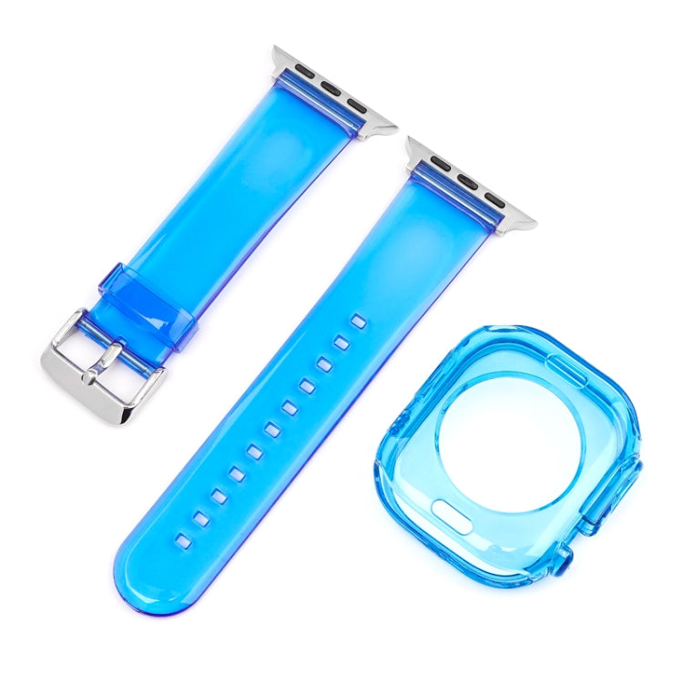 For Apple Watch Ultra 3 / 2 / 1 49mm Glacier Jelly Clear TPU Case Watch Band(Blue) by bashfashion