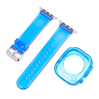 For Apple Watch Ultra 3 / 2 / 1 49mm Glacier Jelly Clear TPU Case Watch Band(Blue) by bashfashion