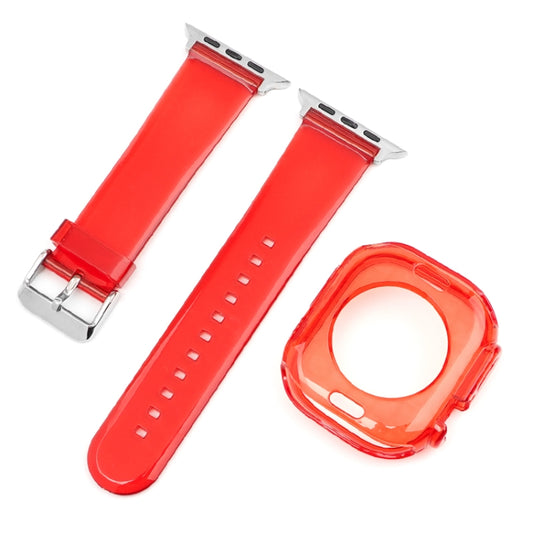 For Apple Watch Ultra 3 / 2 / 1 49mm Glacier Jelly Clear TPU Case Watch Band(Red) by bashfashion
