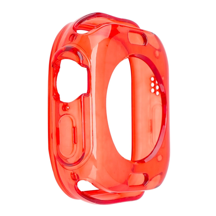 For Apple Watch Ultra 3 / 2 / 1 49mm Glacier Jelly Clear TPU Case Watch Band(Red) by bashfashion