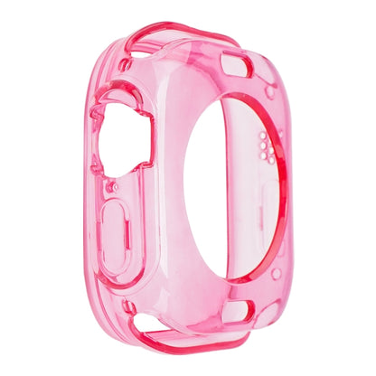 For Apple Watch Ultra 3 / 2 / 1 49mm Glacier Jelly Clear TPU Case Watch Band(Rose Red) by bashfashion