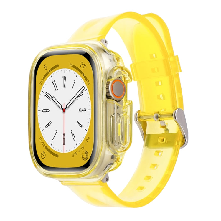 For Apple Watch Ultra 3 / 2 / 1 49mm Glacier Jelly Clear TPU Case Watch Band(Yellow) by bashfashion